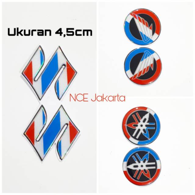 HARGA PERPASANG STIKER TIMBUL EMBLEM LOGO YAMAHA HONDA SUZUKI