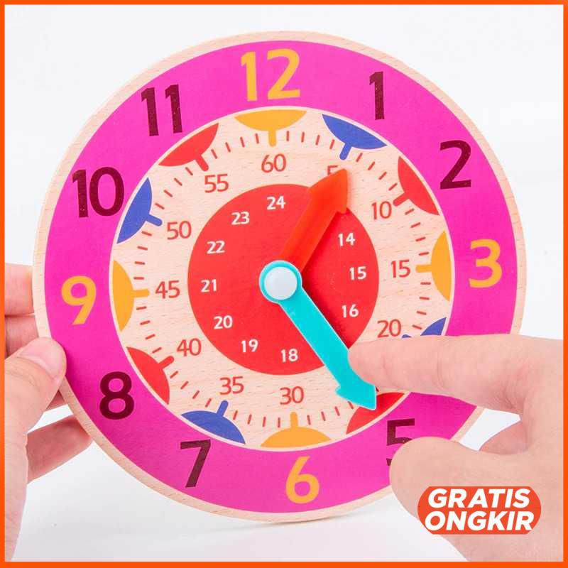 Mainan Anak Montessori Clock Hour Minutes Children Toy - SZ0916