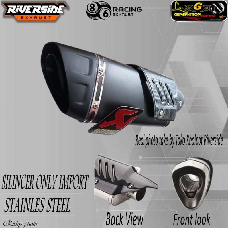 Silincer Silinser Akrapovic Evolution Black Tip Original Taiwan cocok untuk motor ninjaz250 ninja250