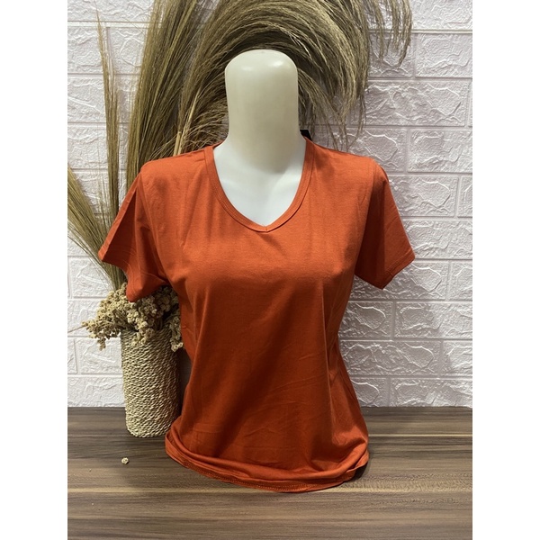Kaos Wanita V neck Polos pendek L XL XXL Kaos Polos Pendek Wanita-Pendek-Bata