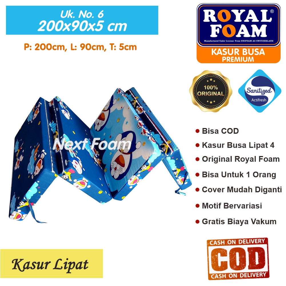 Kasur Busa Lipat Royal Foam Ukuran No 6 200x90x5 cm Tebal 5 cm D16 ORIGINAL