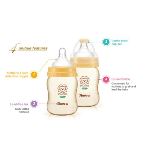 Simba PPSU Feeding Bottle Wide Neck 200ml - 2 Pack