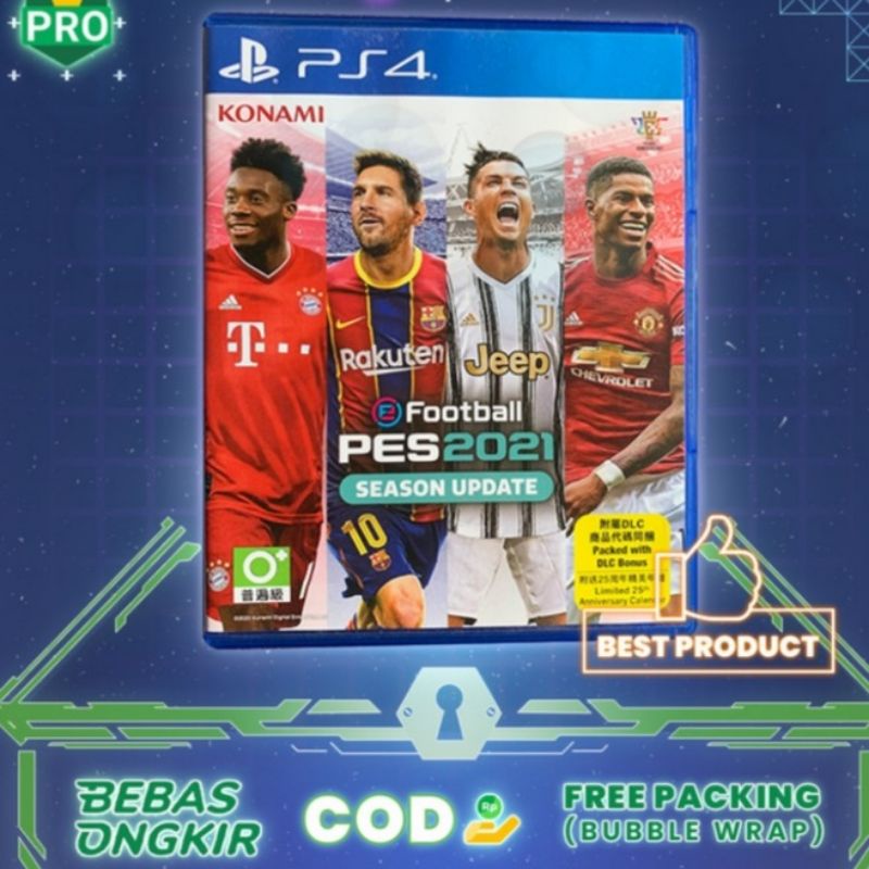 PES 2021 PS4 KASET BLUERAY GAME ORIGINAL NEW SEALED PRO EVOLUTION SOCCER REG 1,2,4 SESUAI STOCK , BU