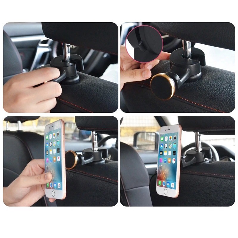 Magnetic Car Phone or Tablet Holder and Hook Back Se