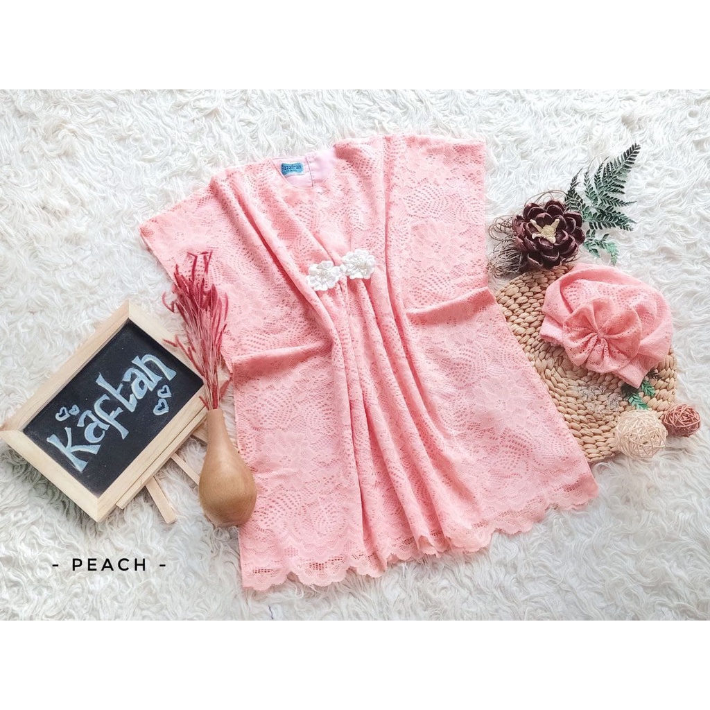 Gamis Kaftan/Kaftan Brukat Model Terbaru/Kaftan Cantik Terbaru/Kaftan Wanita Warna Peach