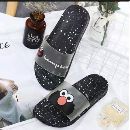  Sandal  Santai Karakter Elmo Lucu  BLACK SOLE Shopee  