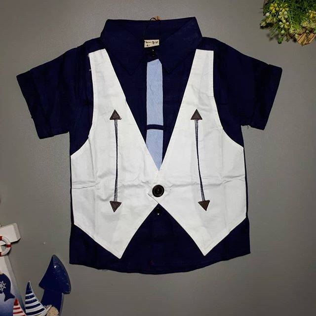 Kemeja anak uson berdasi murah kemeja anak import bagus murah biru dongker