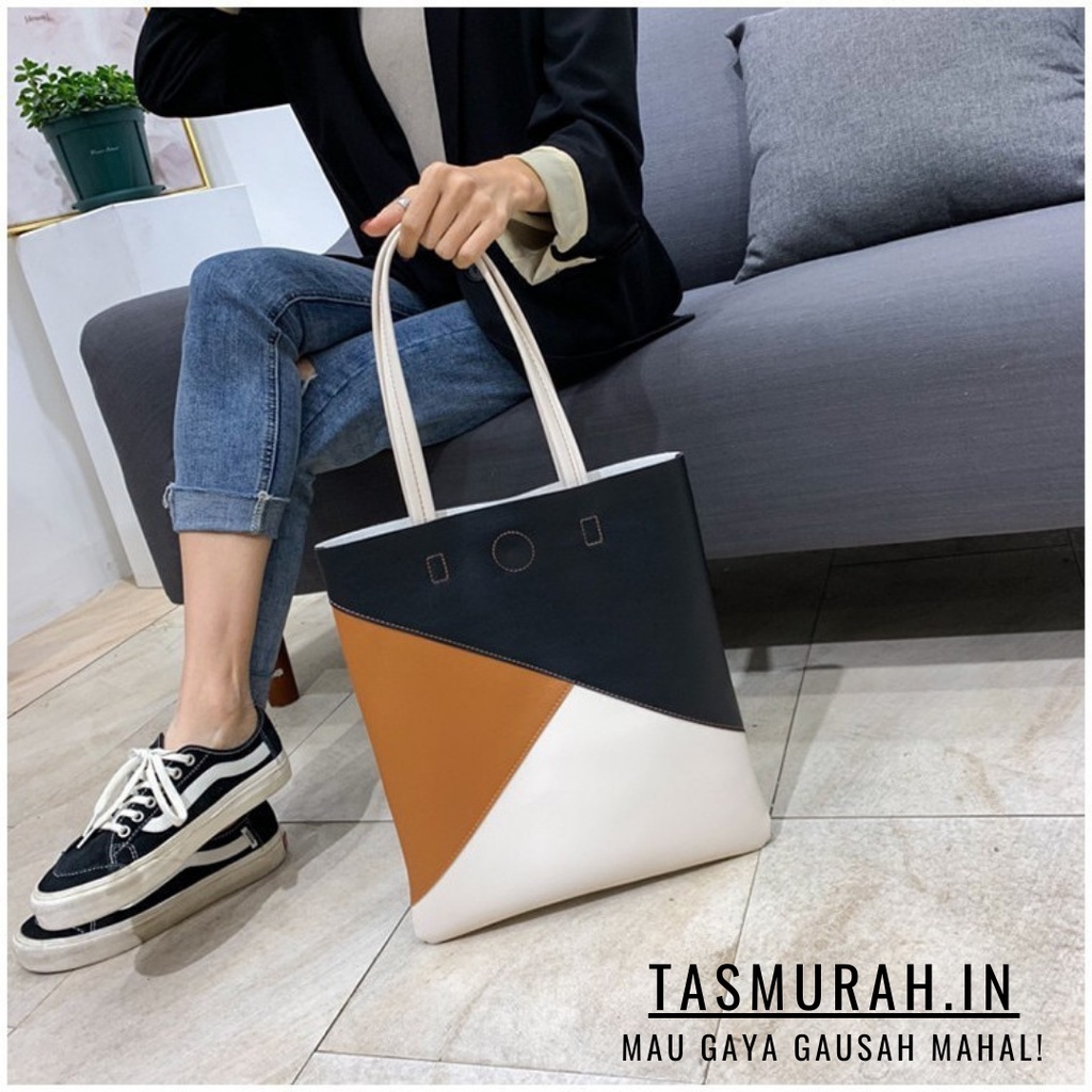 COD SALE 2.2 - TOTEBAG RESLETING KULIT BOTEGA [MUAT LAPTOP] TAIGA TIGA WARNA HITAM, KREM, COKLAT | TOTEBAG KASUAL/KOREAN | TOTEBAG KERJA, KULIAH, SEKOLAH, TRAVELING | TOTEBAG FASHION SHOW