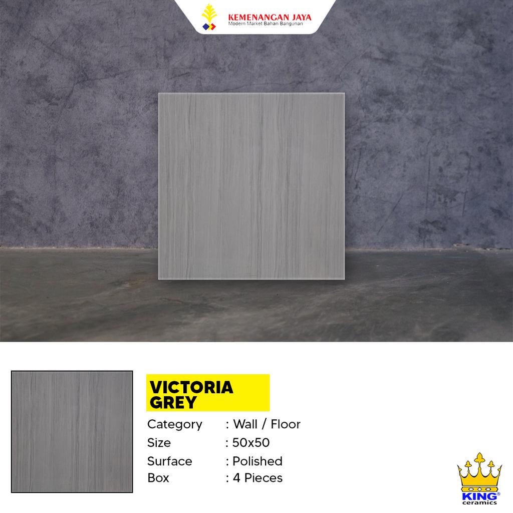 KERAMIK LANTAI KING VICTORIA GREY 50X50 KW P