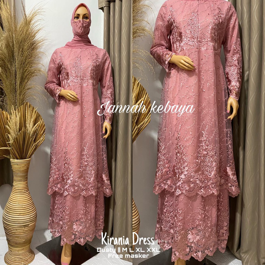 JAN&gt; KIRANIA DRESS - BAJU GAMIS DRESS MODERN - GAMIS MODERN KEKINIAN - OOTD PESTA DAN KONDANGAN