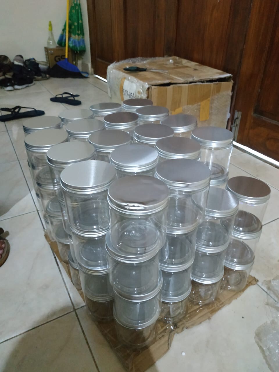 350ml Botol Toples Makanan Snack Kering Ringan Botol Toples Plastik Jar Madu Sambal Selai