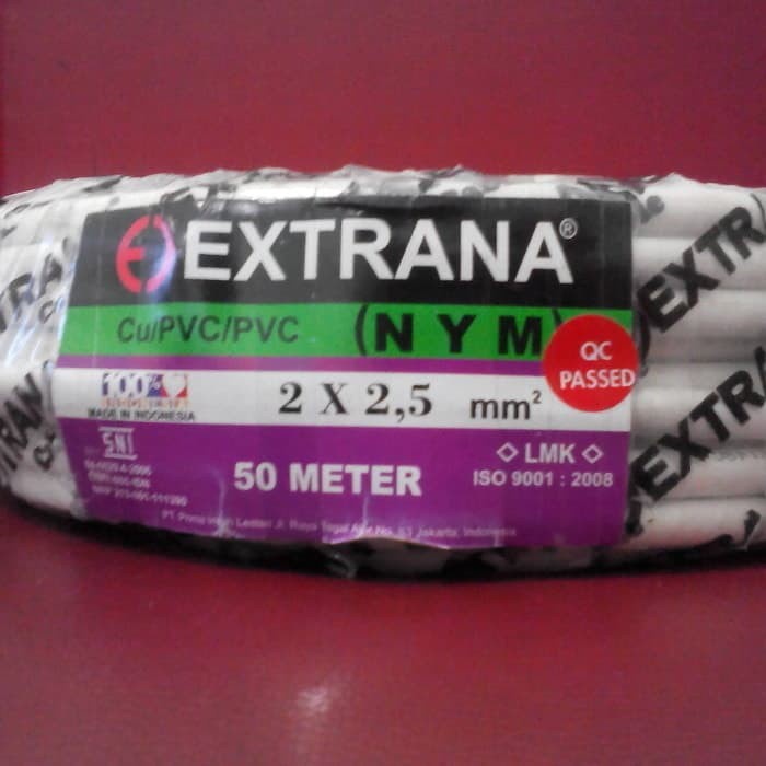 Kabel Listrik NYM 2x2,5mm 50M EXTRANA | EXTRANA Kabel NYM | SNI