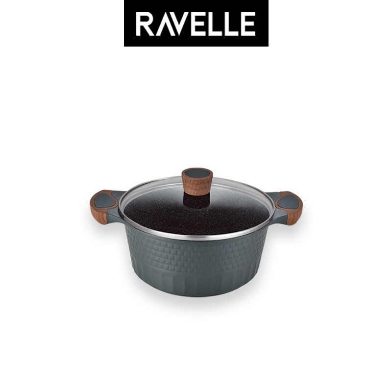 RAVELLE ROYALE Casserole with Lid 20 Cm/24 Cm Panci Dengan Tutup Kaca