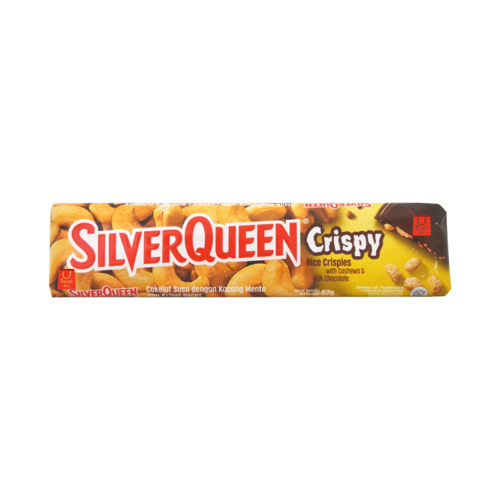 

Silver Queen Crispy Milk Chocolate Bar dengan Kacang Mete dan Krispi Beras - 60gr