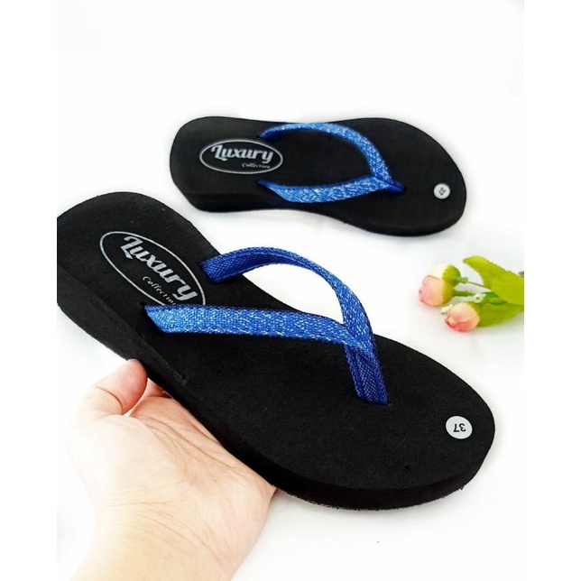 Sendal Jepit Wanita - Sendal Wedges Wanita - Sandal Wanita Wedges - Sandal Spon Wanita (BLINK)