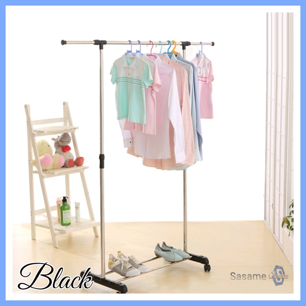 SHENAR SINGLE STAND HANGER / RAK SERBAGUNA RODA 4 / RAK BAJU / GANTUNGAN BAJU / RAK GANTUNG