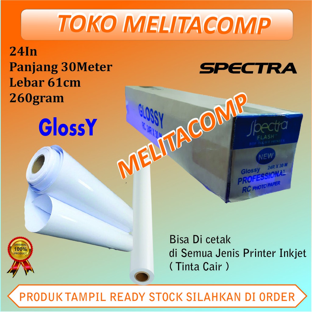 Spectra kertas foto roll glossy 24in