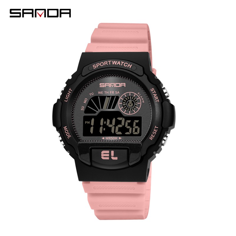 SANDA 6004 Jam Tangan Wanita Pria Digital Tali Rubber Chronograph Anti Air WATCHKITE WKOS