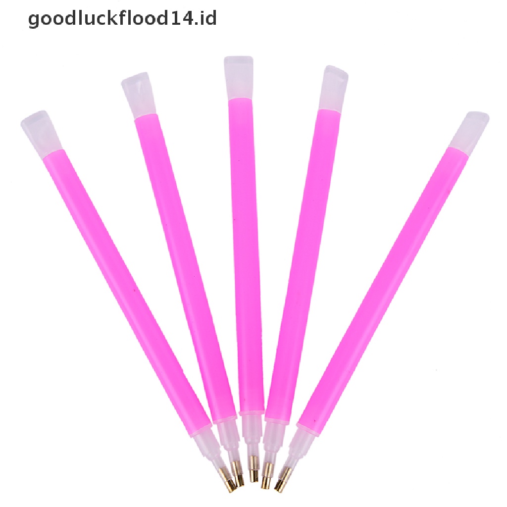 [OOID] 5Pcs/set Dual-ended Nail Art Rhinestone Gem Picker Pink Dotting Pen Manicure ID