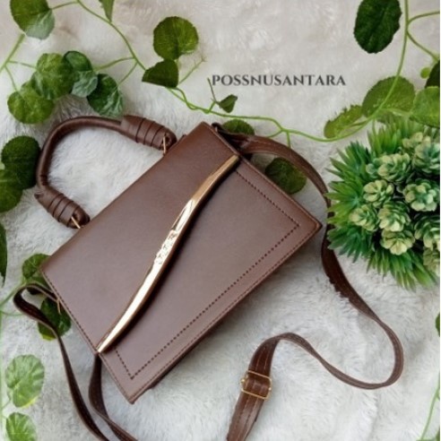 TAS WANITA BAHU MODEL SELEMPANG / TAS TALI PANJANG BAHAN KULIT SINTETIS LOGO DAUN / TAS OOTD / TAS KERJA WANITA / PRODUK IMAH_GAYA OFFICIAL / TAS MURAH / TAS SELEMPANG WANITA BISA ATUR PANJANG TALI / BISA COD