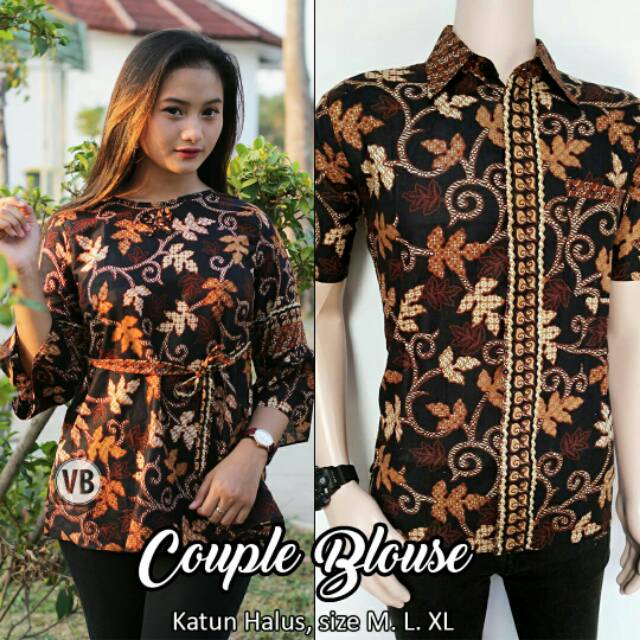 HEM COUPLE FASION PERIA DAN WANITA BAJU BATIK PERIA DAN WANITA  PAKAIAN PERIA DAN WANITA