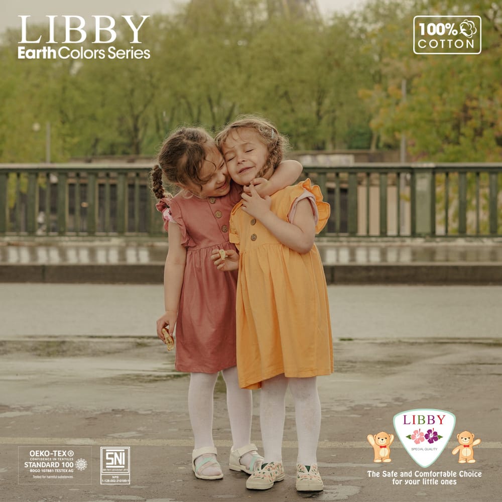 Libby earth series Nara dress/ Bayi Anak Perempuan