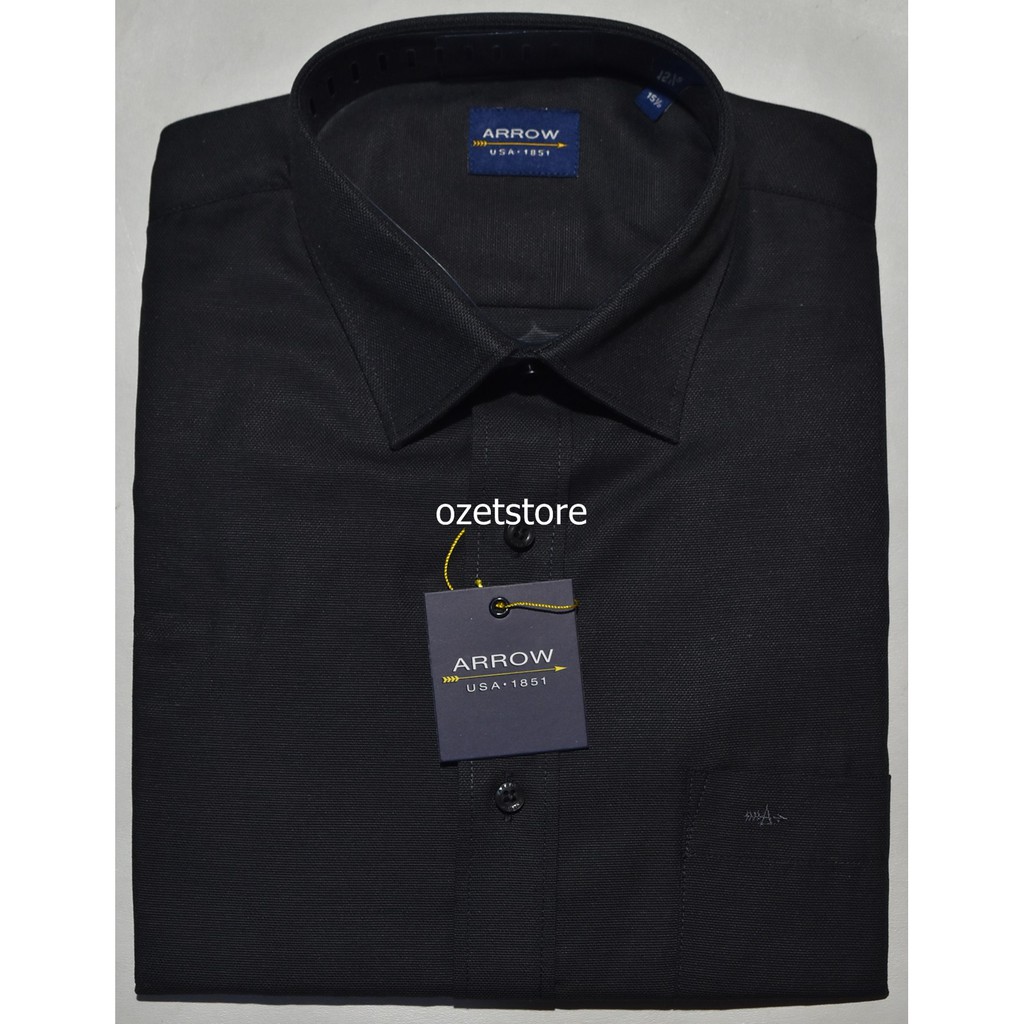 Kemeja Pria Formal Lengan Pendek ARROW Hitam Reguler KAR03 ORIGINAL