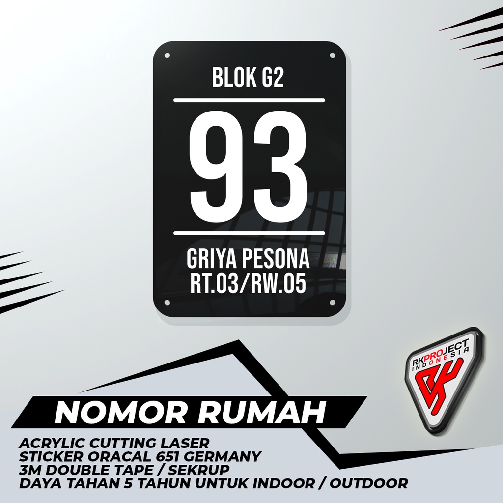 NOMOR RUMAH ALAMAT RUMAH AKRILIK ACRYLIC CUSTOM DESIGN 3