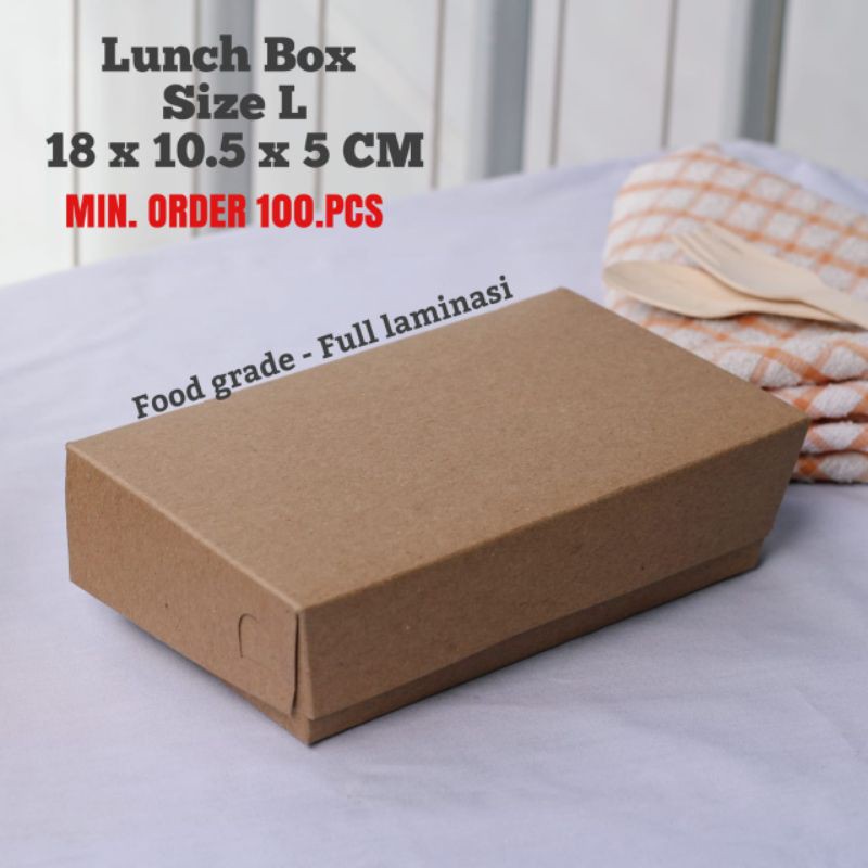 Jual Paper Lunch Box Brown L Polos Kotak Makanan Murah Food Grade Pembelian Per Pcs