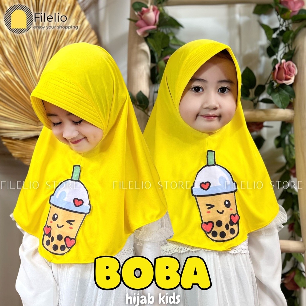 Terbaru Jilbab Anak Boba Lucu / Hijab Boba Anak / Kerudung Instan Boba Anak / Bergo Anak Boba / Jilbab Jersey Anak Boba