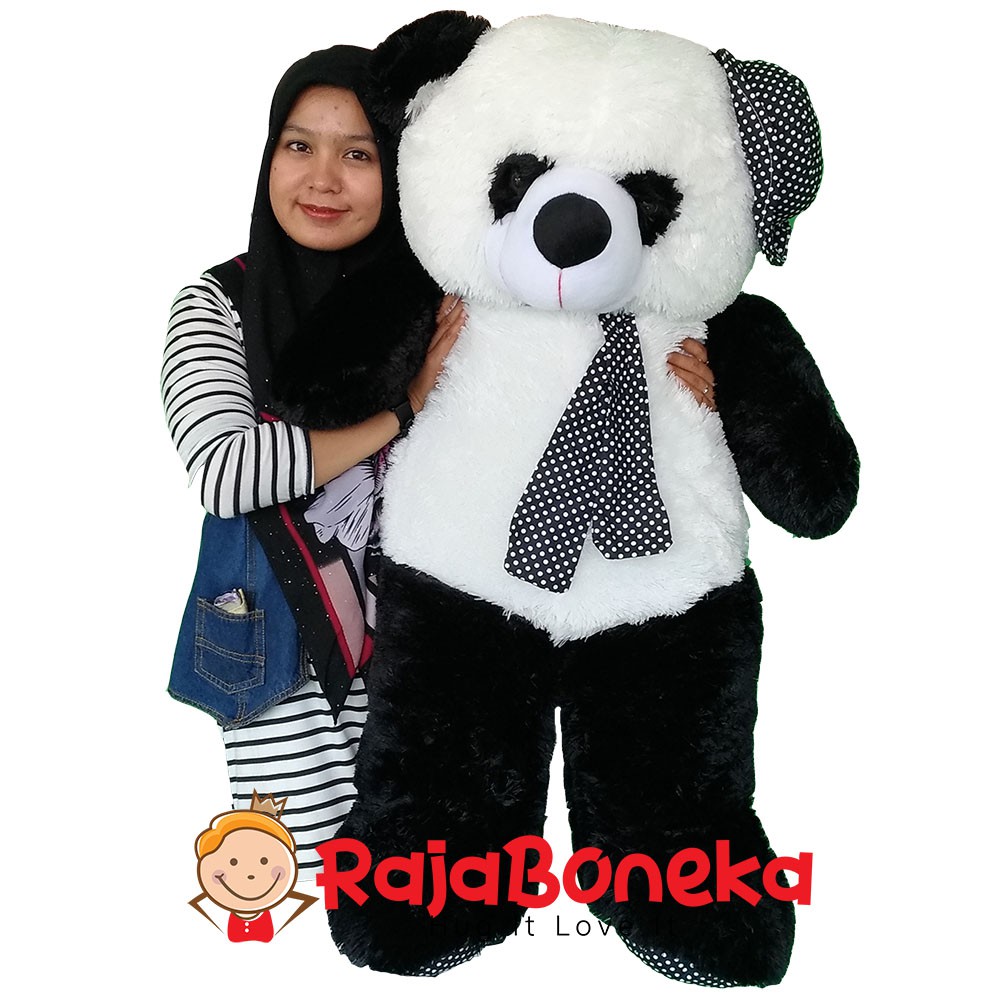 Boneka Panda Super Jumbo Besar 1 Meter Lebih Hitam Putih Lucu