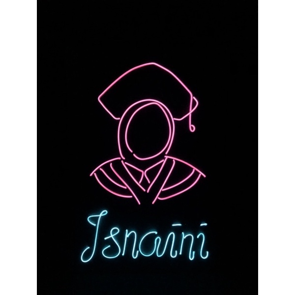 CUSTOM HIASAN NEON EL WIRE (SIZE 30x40 cm)