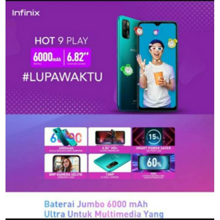 Infinix Hot 9 play Ram 2GB / 32 Garansi resmi Infinix 1 th