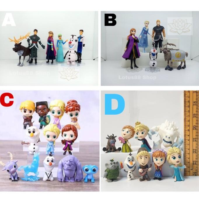 Frozen 2 Figure Set Mainan Pajangan Miniatur Topper Hiasan Kue