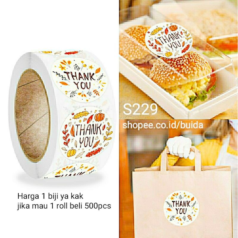 

Stiker Sticker Label Thank You S229 Rustic segel kemasan packaging sealer dekorasi hampers dus box