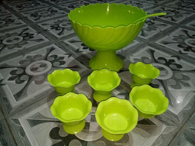 Tempat Wadah Es Buah Set Golden Sunkist - Mangkok Set Gelas Es Krim