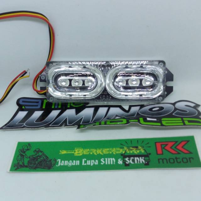 Lampu led strobo grill emergency 6 mata terang