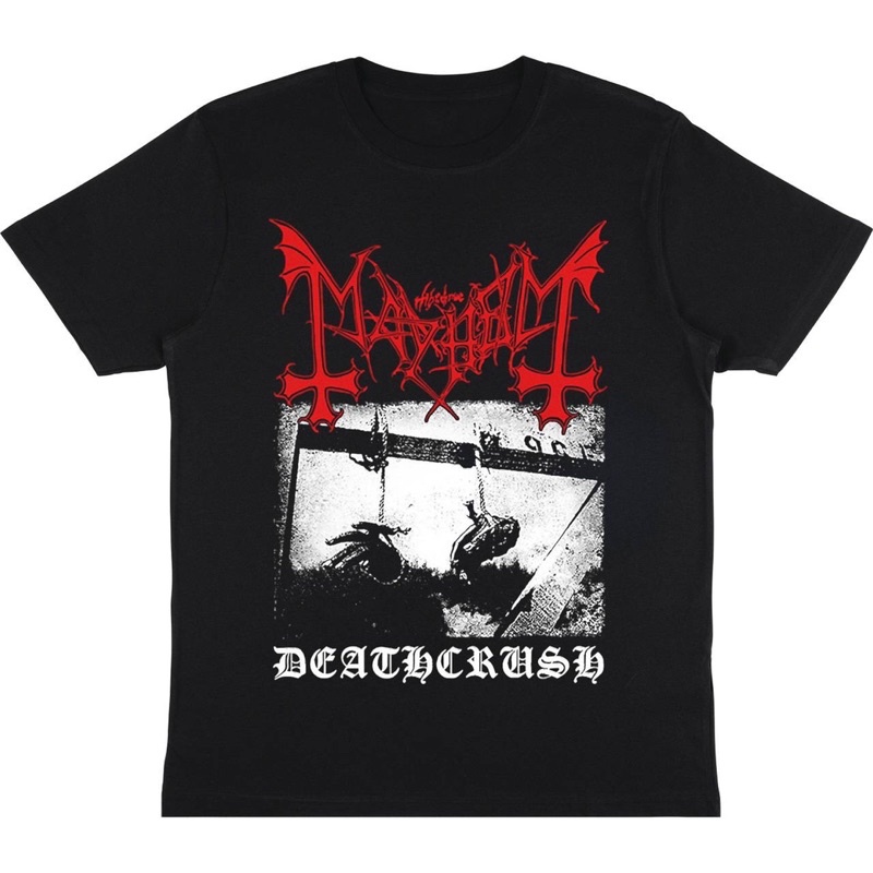 KAOS BAJU MAYHEM - DEATHCRUSH | T-SHIRT MAYHEM DEATHCRUSH | BAJU MAYHEM SATAN PRIA HITAM