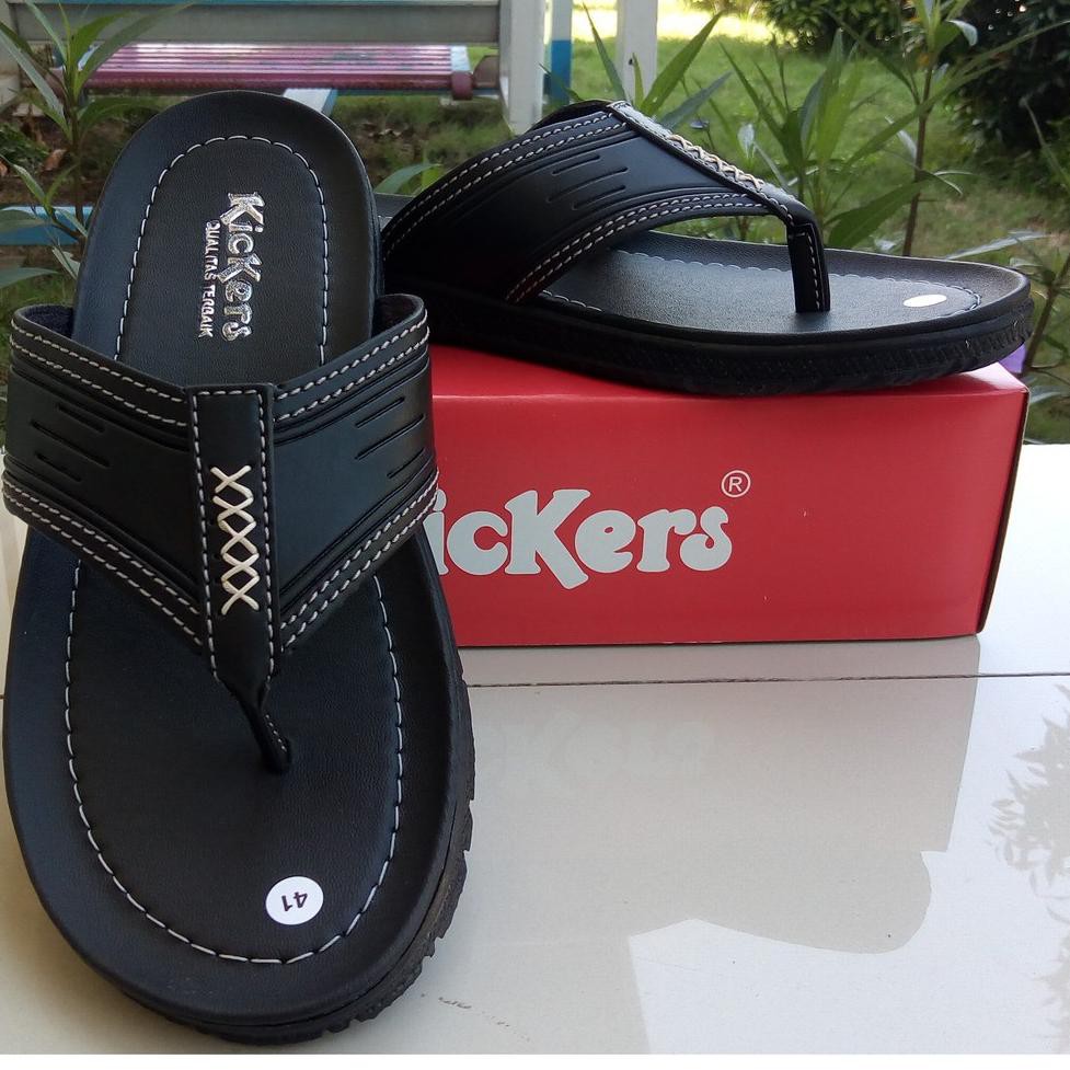 PROMO PUNCAK 2.2 MEN SALE Sandal Japit Pria KULIT terkeren Jepit cowok murah box original kickers (K