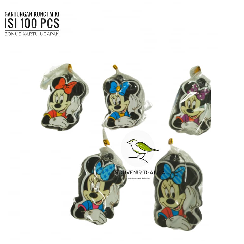 100 pcs souvenir gantungan kunci miki