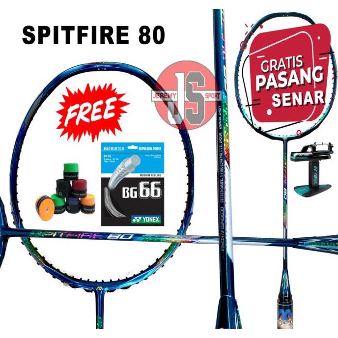Raket Badminton - Bulutangkis Power Max Spitfire 80 Original 33 Lbs Roccabar