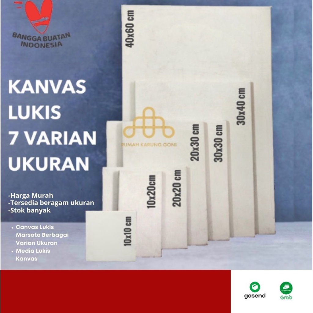 Kanvas Lukis Premium - Canvas Lukis Marsoto Berbagai Varian Ukuran - Media Lukis Kanvas