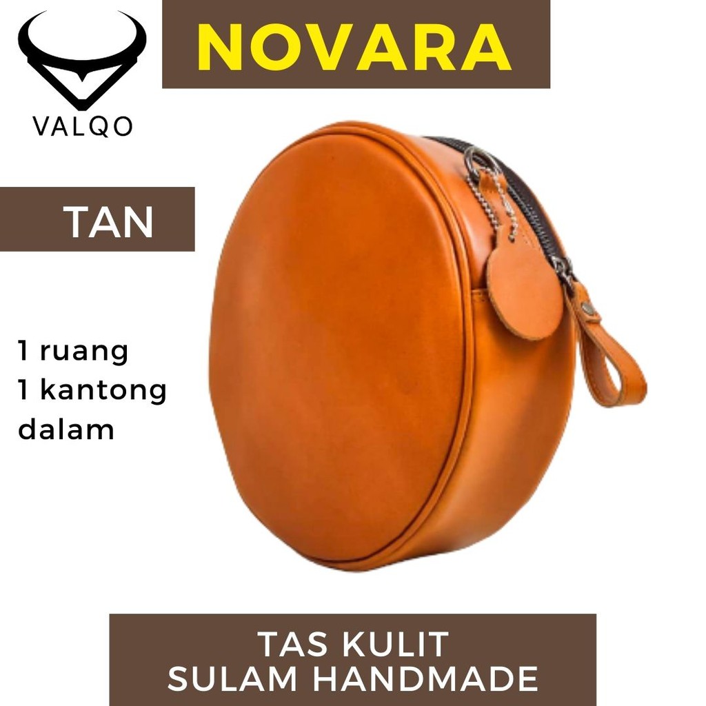 [VALQO] NOVARA Tas kulit Sapi kombinasi Kulit Motif Batik Tas Wanita Tas Tabung Tas Unik Tas Rajut Jahit Tangan