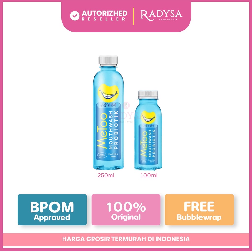 𝐑𝐀𝐃𝐘𝐒𝐀 - MeToo Mouthwash Probiotik 100ml &amp; 250ml / Obat Kumur