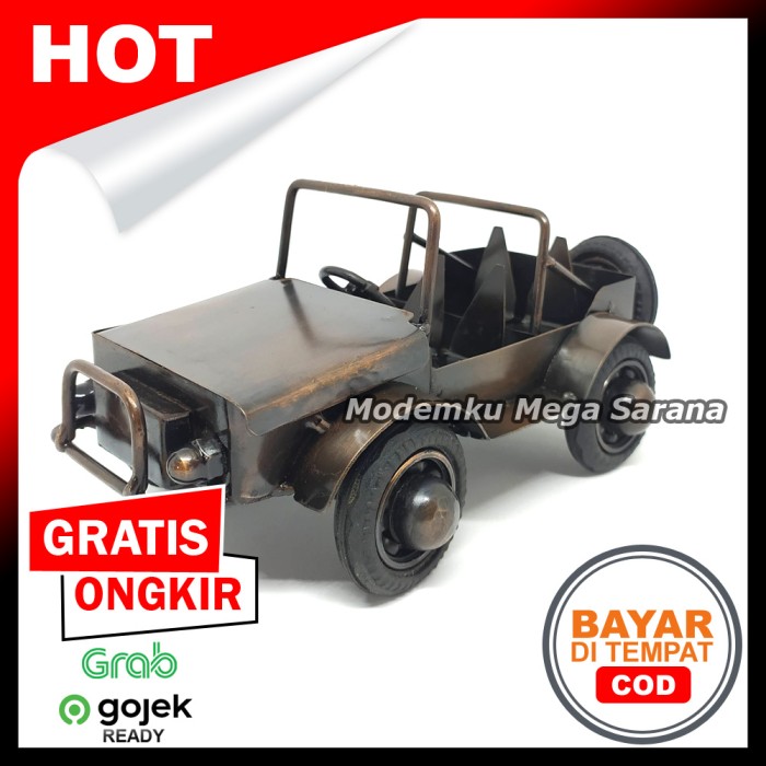 Miniatur Jeep Willys Welly Nex Diecast Besi 20x10x10 cm