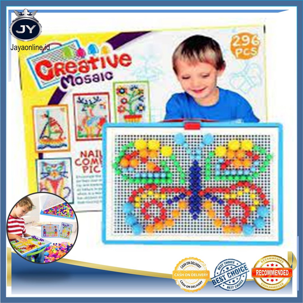 JY Mosaic 3D 296 Pcs Jamur Colourful Edukasi Puzzle Jamur Creative Anak Kreatif