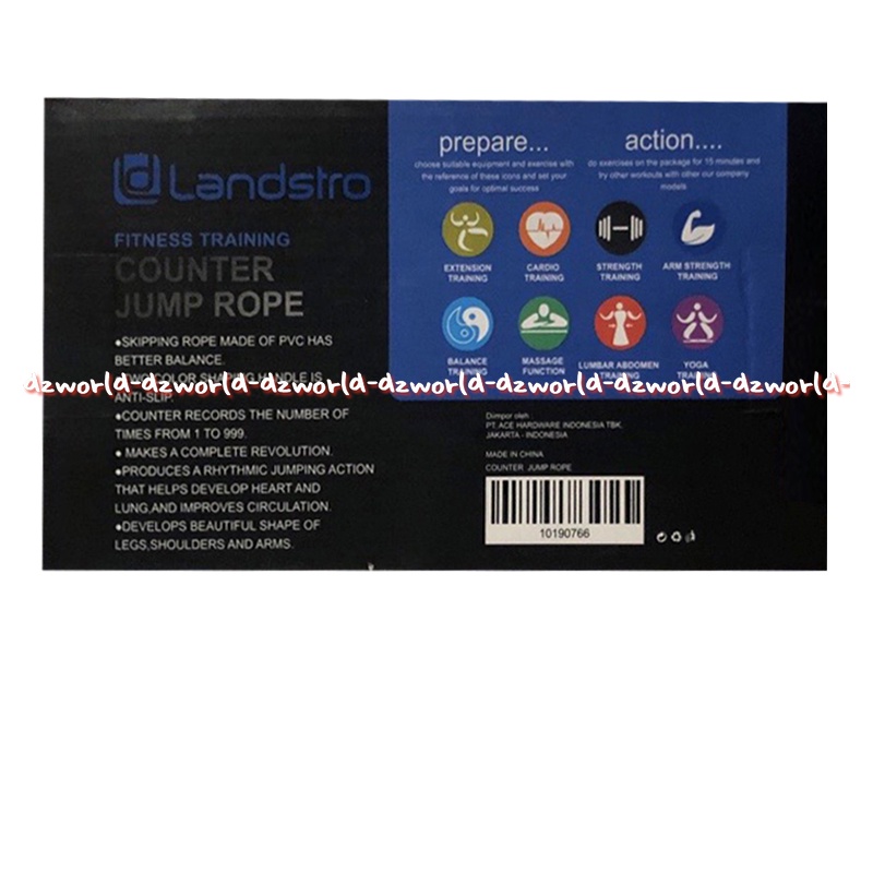 Landstro Skip Rope With Counter Tali Skipping dengan Nomer Hitung Champ Lompat Tali Lands Stro