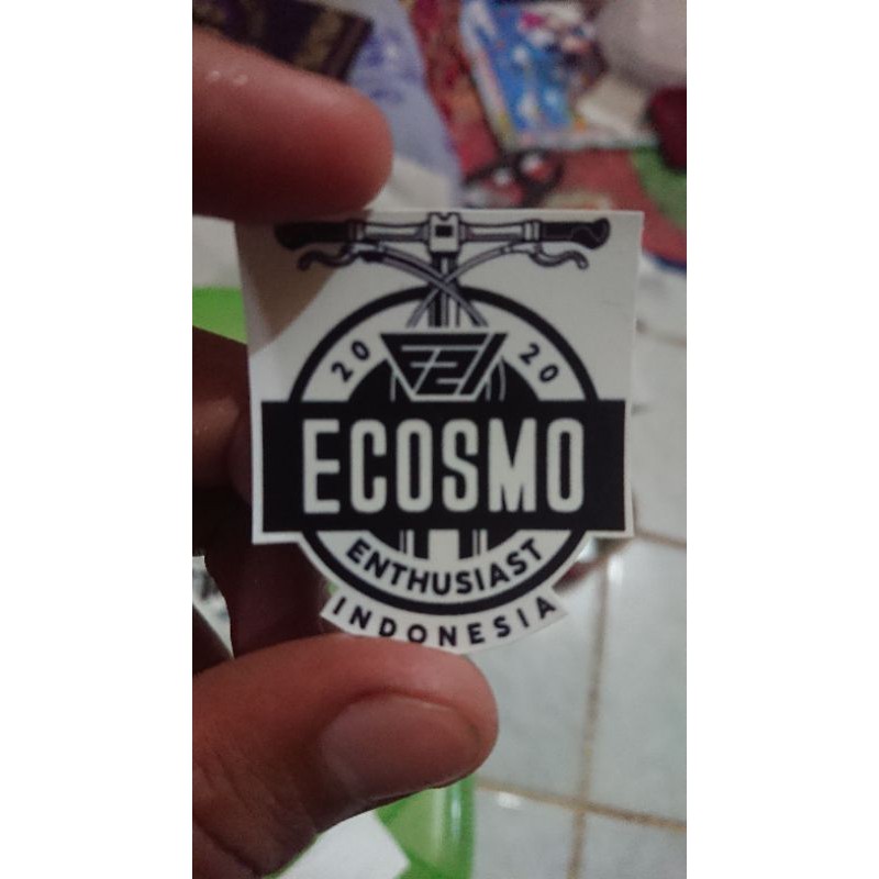 Sticker-Stiker-Decal-Tempelan-Logo Ecosmo Enthusiast untuk Sepeda Element Ecosmo