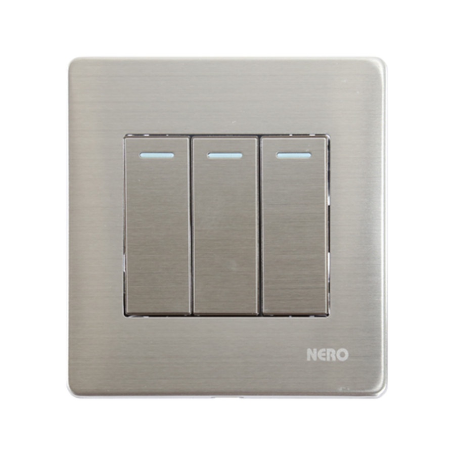 Nero Saklar Triple V8 Stainless V81631