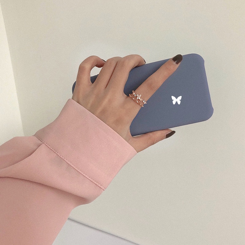 Cincin Model Terbuka Bahan Titanium Steel 18K Warna Rose Gold Desain Bunga Aksen Zircon Untuk Pasangan